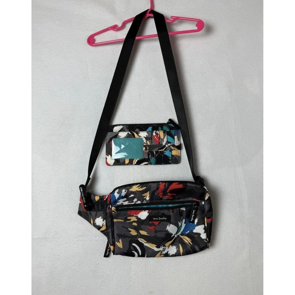 Vera Bradley ReActive Splash Floral Belt Bag Fanny Pack + RFID Card Case
